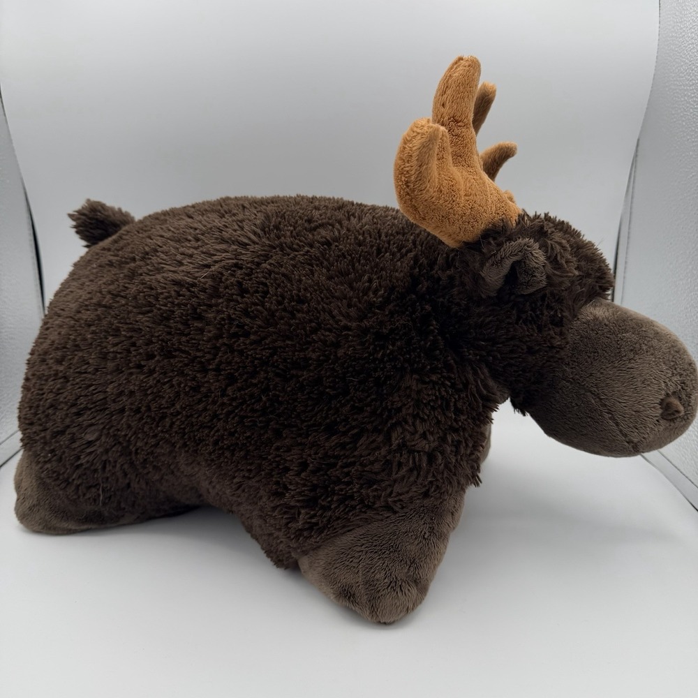 Genuine My Pillow Pet Moose Plush Stuffed Retired 2010 Large 17" Brown Soft